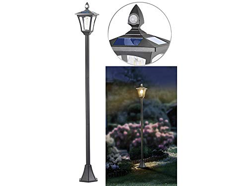 Royal Gardineer Solar-LED-Gartenlaterne, PIR-Sensor, Dämmerungssensor, 300 lm, 160 cm von Royal Gardineer