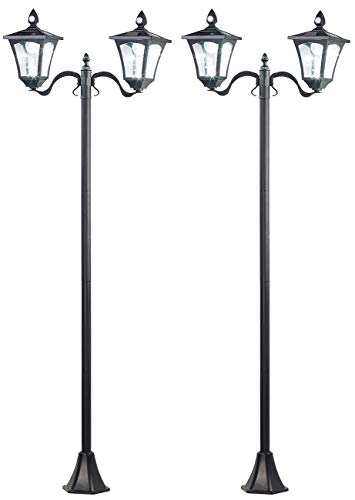 Royal Gardineer Laterne Solar: 2er-Set Solar-LED-Gartenlaterne, 2 flammig, PIR- & Dämmerungssensor (Laterne mit Bewegungsmelder außen, Laternen mit Bewegungssensor, Lampe Bewegung) von Royal Gardineer