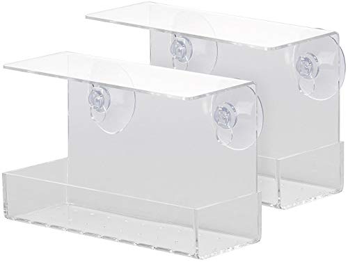 Royal Gardineer 2er-Set Vogel-Futterhäuser, Acryl, Saugnapf-Befestigung fürs Fenster von Royal Gardineer