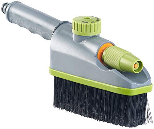 Royal Gardineer Autowaschbürste: 2in1-Hand-Waschbürste, Sprühfunktion, Gartenschlauch-Klick-Anschluss (Autobürste, Gartenschlauch Bürste, Fenster Putzen) von Royal Gardineer