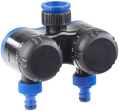 Royal Gardineer Wasser Timer: 2-Fach-Wasserverteiler mit mechanischer Bewässerungsuhr, bis 120 Min. (Wasser Timer Bewässerungsuhr, Garten, Gartenschlauch) von Royal Gardineer