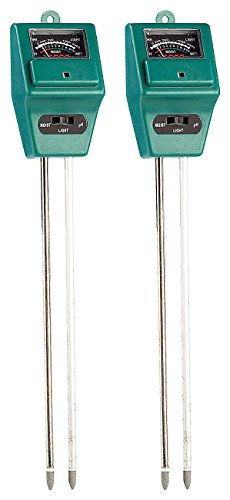 Royal Gardineer Bodentester: 2er-Set 3in1-Kombi-Bodenmessgerät für Pflanzen (Pflanzen Feuchtigkeitsmesser, Bodenfeuchtemesser, Feuchtigkeit) von Royal Gardineer