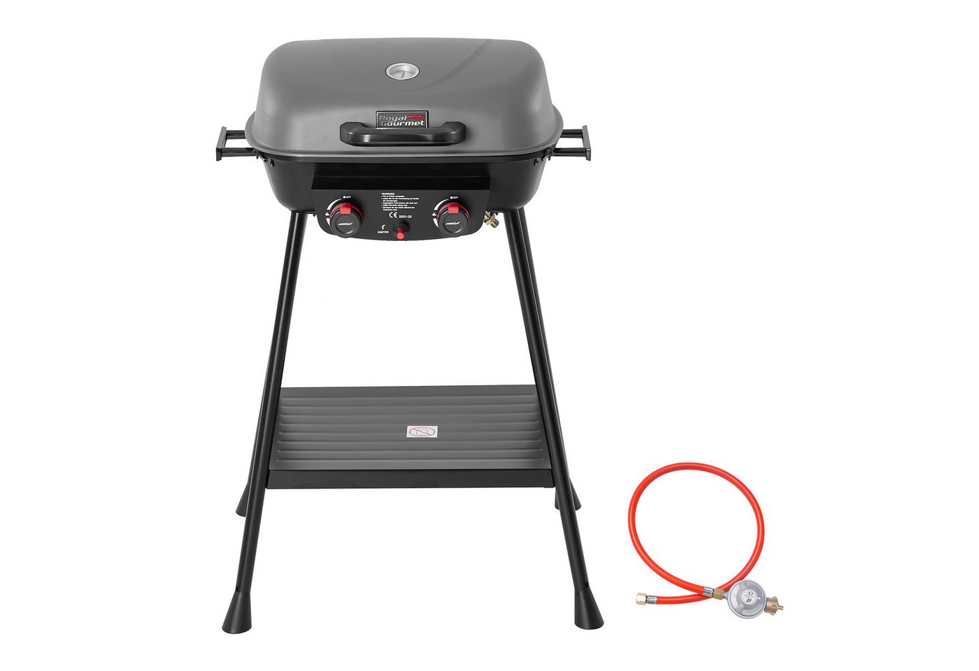 Royal Gourmet Gasgrill 2- Brenner Gasgrill, 5 kW Standrrill, Grillwagen für Camping, 2-in-1-Funktionalität, Zwei 2,5 kW Edelstahlbrenner Royal Gourmet Gasgrill 2- Brenner Gasgrill, 5 kW Standrrill, Grillwagen für Camping, 2-in-1-Funktionalität, Zwei 2,5 kW Edelstahlbrenner von Royal Gourmet