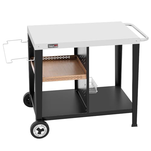 Royal Gourmet Grilltisch mit 85x50 cm Edelstahlplatte, 3-Etage Grillwagen für Tischgrill und Pizzaöfen, Rollwagen mit Griffen, Müllbeutelhalter & Aufbewahrungsregalen, Einfaches Reinigen & Bewegbar Royal Gourmet Grilltisch mit 85x50 cm Edelstahlplatte, 3-Etage Grillwagen für Tischgrill und Pizzaöfen, Rollwagen mit Griffen, Müllbeutelhalter & Aufbewahrungsregalen, Einfaches Reinigen & Bewegbar von Royal Gourmet