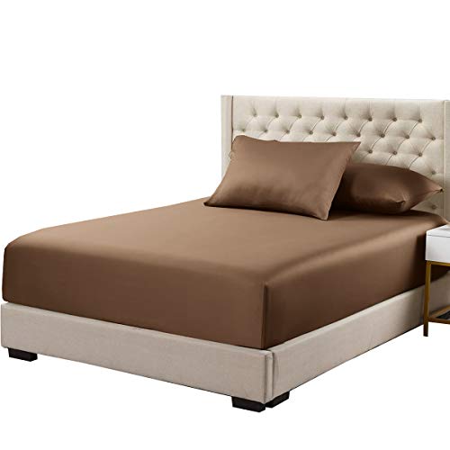 Royal Hotel Bedding Spannbetttuch aus Bambus, hypoallergen, seidig-weiches Spannbetttuch, 100 % Viskose aus Bambus, Olympic-Queen, Taupe von Royal Hotel Bedding