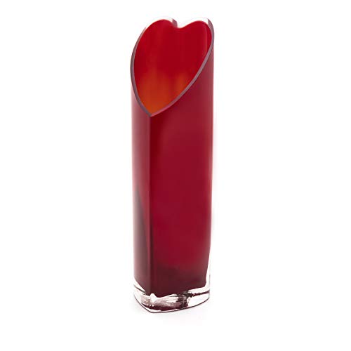 Royal Imports Blumenvase aus Glas, dekoratives Mittelstück für Zuhause oder Hochzeit – 30,5 cm hoch, 7,6 x 10,2 cm Öffnung (rot) von Royal Imports