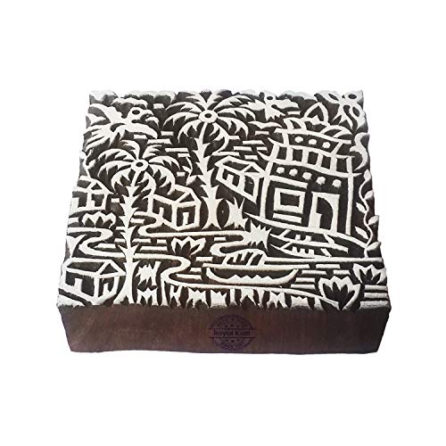5 Inch Tattoo Drucken Stempel Groß Natur Quadrat Design Großer Holzblöcke von Royal Kraft