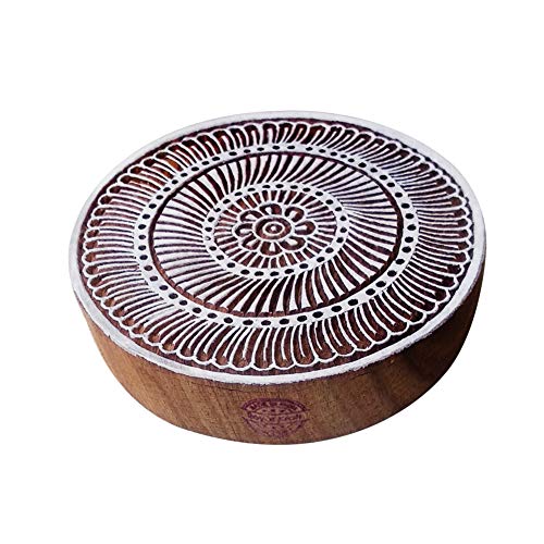 Royal Kraft 5 Inch Asiatisch Drucken Stempel Groß Blumen Runden Design Großer Holz Blöcke von Royal Kraft