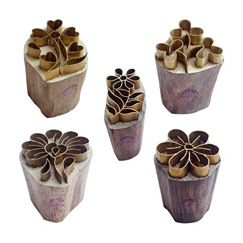 Royal Kraft Blumen Messing Holz Stempel (Set von 5) - DIY Ton, Keramik Blöcke BHtag0016 von Royal Kraft