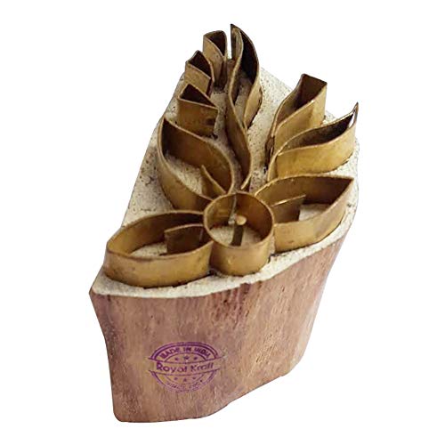 Royal Kraft Blumen Messing Holzstempel für den Blockdruck auf Ton, Keramik, Stoff Btag044 von Royal Kraft