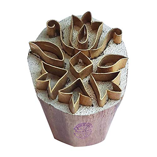 Royal Kraft Blumen Messing Holzstempel für den Blockdruck auf Ton, Keramik, Stoff Btag112 von Royal Kraft