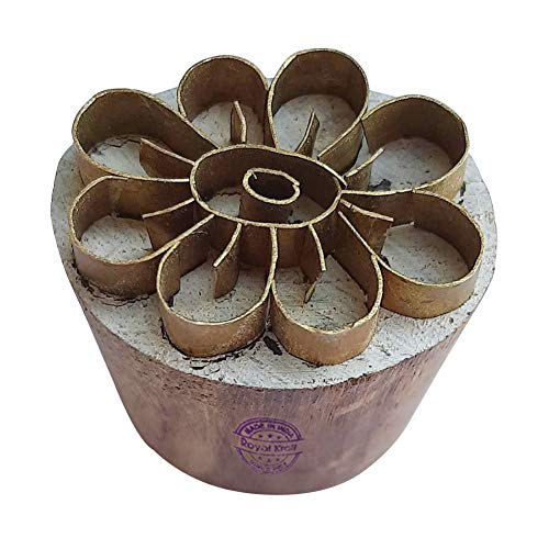 Royal Kraft Blumen Messing Holzstempel für den Blockdruck auf Ton, Keramik, Stoff Btag115 von Royal Kraft