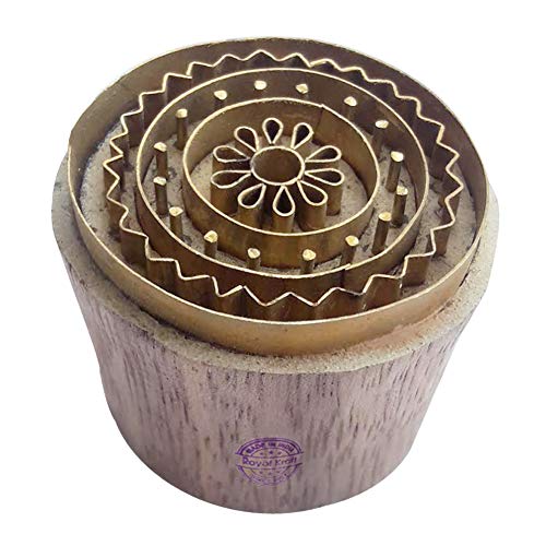 Royal Kraft Runden Messing Holzstempel für den Blockdruck auf Ton, Keramik, Stoff BBtag003 von Royal Kraft