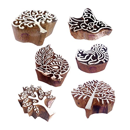 Royal Kraft Schick Entwürfe Baum und Vogel Hölzern Stempel für Drucken (Set von 6) Htag1059 von Royal Kraft