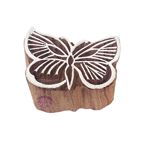 Royal Kraft Städtisch Schmetterling Insekt Design Holz Blöck Druck Stempel - DIY Henna Stoff Textil Papier Ton Keramik Blocke Druck Stempel von Royal Kraft