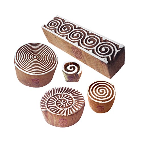 Royal Kraft Stilvoll Motif Sortierte und Spiral Holz Drucken Blöcke (Set von 5) von Royal Kraft