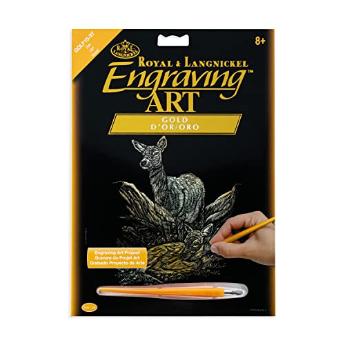 Royal & Langnickel GOLF15 - Engraving Art/Kratzbilder, DIN A4, Reh, gold von Royal & Langnickel