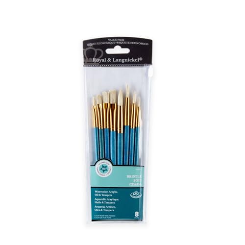 Royal & Langnickel RSET-9154 - 8-teiliges Flach und Rundpinsel Set aus Borste Royal & Langnickel RSET-9154 - 8-teiliges Flach und Rundpinsel Set aus Borste von Royal & Langnickel