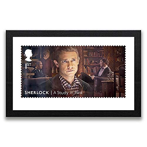 Gerahmter Kunstdruck Sherlock The Study in Pink von Royal Mail