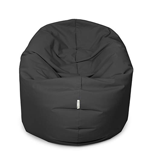 Royal Schneider 2 Varianten in 1 Sitzsack Sitzkissen Bean Bag Gamer Kissen Sessel NEU, Graphit - 300-02, 100cm Durchmesser (300 Liter) von Royal Schneider