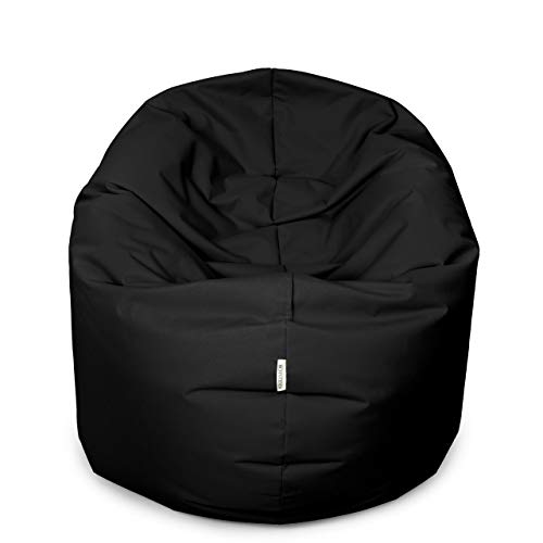 Royal Schneider 2 Varianten in 1 Sitzsack Sitzkissen Bean Bag Gamer Kissen Sessel NEU, Schwarz - 300-01, 100cm Durchmesser (300 Liter) von Royal Schneider