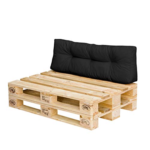 Royal Schneider Rückenkissen Palettenkissen Palettensofa Palettenpolster - 1x Rückenkissen (120x40cm), Farbe - Schwarz von Royal Schneider