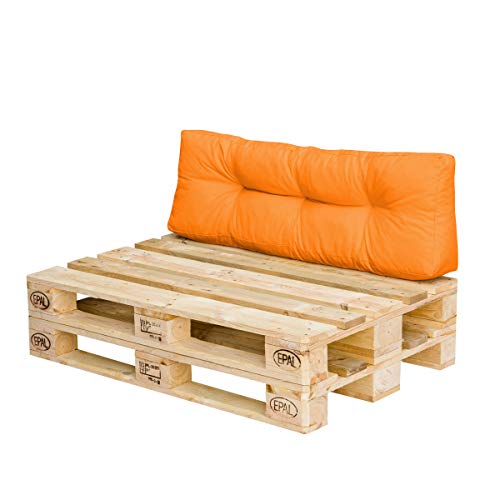 Royal Schneider Palettenkissen Set Palettensofa Palettenpolster 120x80cm 6R LS Sitzkissen Rückenkissen, 1x Rückenkissen (120 x 40 x10 cm), 500-08 Orange von Royal Schneider