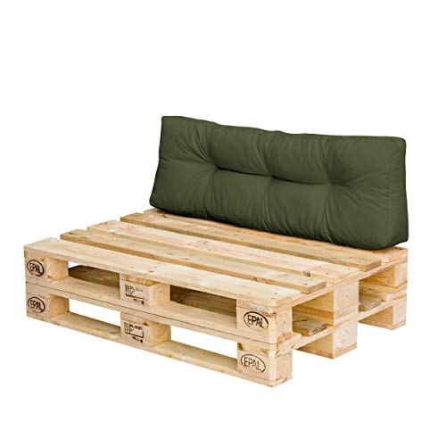 Royal Schneider Palettenkissen Set Palettensofa Palettenpolster 120x80cm 6R LS Sitzkissen Rückenkissen, 1x Rückenkissen (120 x 40 x10 cm), 500-18 Olive von Royal Schneider