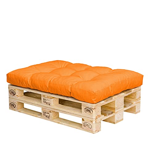 Royal Schneider Palettenkissen Set Palettensofa Palettenpolster 120x80cm 6R LS Sitzkissen Rückenkissen, 1x Sitzkissen (120 x 80 x 10 cm), 500-08 Orange von Royal Schneider