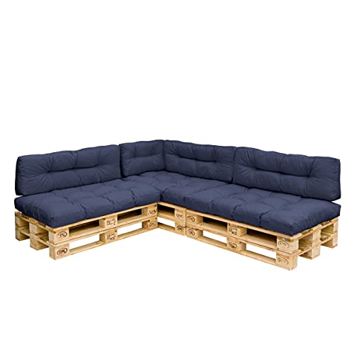 Royal Schneider Palettenkissen Set Palettensofa Palettenpolster 120x80cm 6R LS Sitzkissen Rückenkissen, 7er Set, 500-04 Navy von Royal Schneider