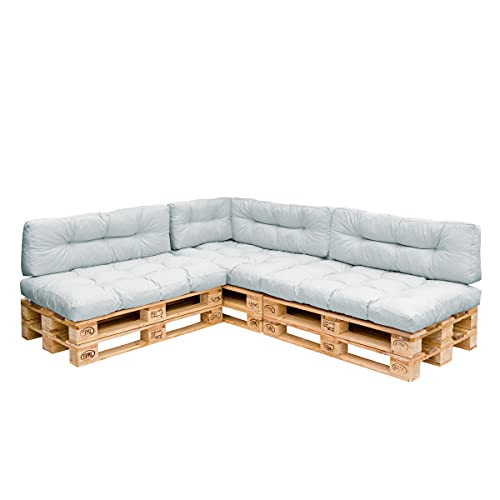 Royal Schneider Palettenkissen Set Palettensofa Palettenpolster 120x80cm 6R LS Sitzkissen Rückenkissen, 7er Set, 500-52 Pastel Down von Royal Schneider