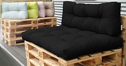 Royal Schneider Palettenkissen Set Palettensofa Palettenpolster Sitzkissen oder Rückenkissen 120x80cm, 01-Schwarz, 1x Sitzkissen 120x80x12 cm von Royal Schneider