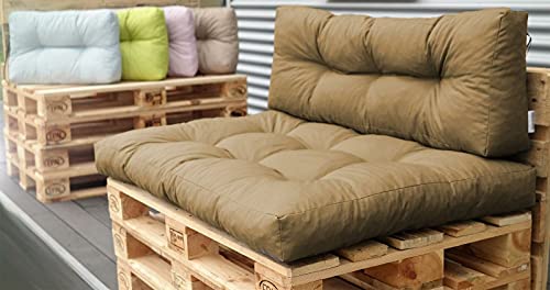 Royal Schneider Palettenkissen Set Palettensofa Palettenpolster Sitzkissen oder Rückenkissen 120x80cm, 21-Cappuccino, 1x Rückenkissen 120x40x12 cm von Royal Schneider