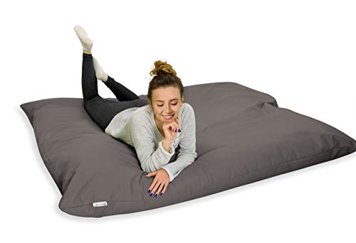 Royal Schneider Sitzsack Sitzkissen Bean Bag Gamer Kissen Sessel NEU Verschiedene Varianten, Dunkelgrau - 300-41, Eckig 145x160cm von Royal Schneider