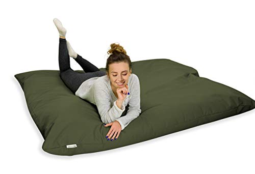 Royal Schneider Sitzsack Sitzkissen Bean Bag Gamer Kissen Sessel NEU Verschiedene Varianten, Olive - 300-18, Eckig 100x70cm von Royal Schneider