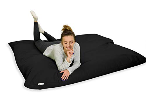 Royal Schneider Sitzsack mit Füllung Sitzkissen Beanbag Indoor Outdoor XL- XXL Sessel für Kinder, 145x160cm, Schwarz - 300-01 von Royal Schneider