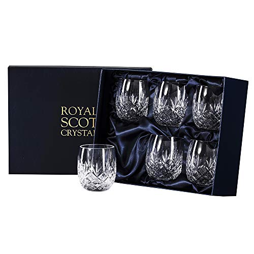 Royal Scot Crystal - Edinburgh 6 Gin & Tonic Kristallgläser (G&T) 340 ml (fassförmig) – in Geschenkbox von Royal Scot Crystal