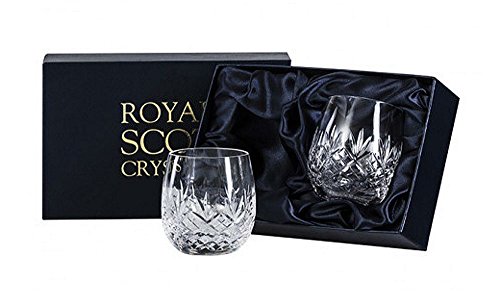 Royal Scot Crystal Gin & Tonic G&T Tumbler handgeschliffenes Kristallglas, 350 ml, Edinburgh Design, 2 Stück von Royal Scot Crystal