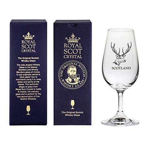 Royal Scot Whisky-Glas mit Stiel, mit Hirschkopf-Design, 200 ml, Whisky-Dram-Verkostungsglas von Royal Scot Crystal