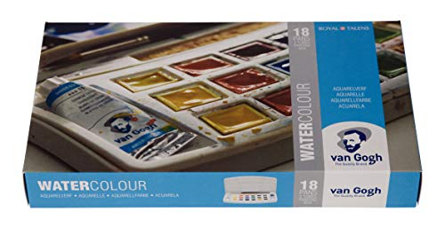 Royal Talens Van Gogh Aquarellfarbe, Stück, Kunststoff, 18 + 2 Allgemeine (Kunststofftasche), La moitié Pan + 10ml Tube von Royal Talens
