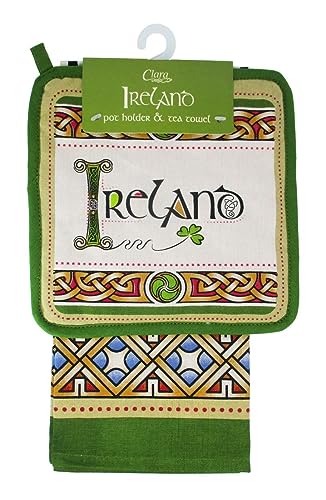 Royal Tara Geschirrtuch und Topflappen, Irland, 100 % Baumwolle, Hot Pad H 21,8 cm B 21,8 cm & Geschirrtuch H 74,9 cm B 50 cm, maschinenwaschbar und sehr langlebig Royal Tara Geschirrtuch und Topflappen, Irland, 100 % Baumwolle, Hot Pad H 21,8 cm B 21,8 cm & Geschirrtuch H 74,9 cm B 50 cm, maschinenwaschbar und sehr langlebig von Royal Tara