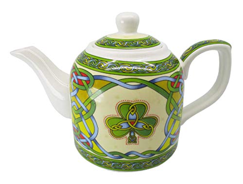 Royal Tara Irische Teekanne Knochenporzellan Material Kleeblatt- und Lebensbaum-Design (Kleeblatt) von Royal Tara