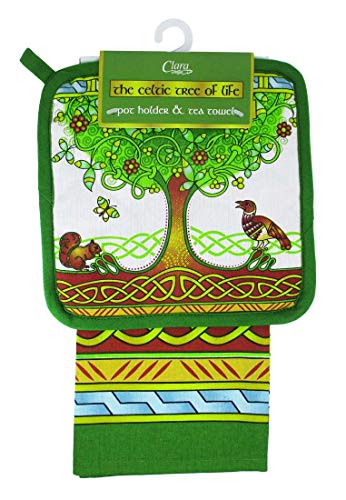 Royal Tara Keltisch Geschirrtuch & Topflappen mit Baum des Lebens Design | Buntes, Schönes und Praktisches Küchentextilien Küchenzubehör von Royal Tara