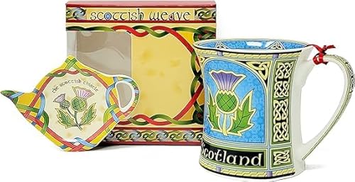 Royal Tara Schottland Tasse mit Distel – New Bone China Scottish Porzellan Tasse – Distel Set Tasse mit Teebeutelhalter von Royal Tara