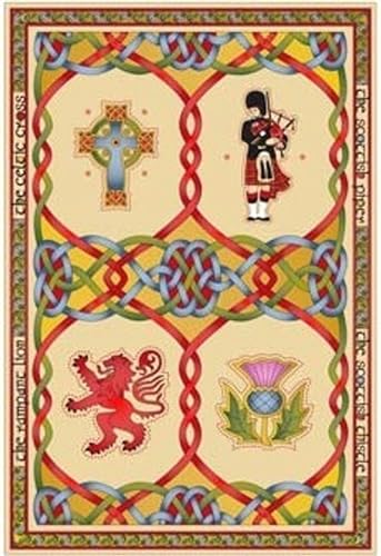 Royal Tara Scottish 100% Baumwolle Geschirrtuch Handtuch mit Schottland Distel Blume, Zügelloser Löwe, Hohes Kreuz und Keltische Knoten Design von Carrolls Irish Gifts