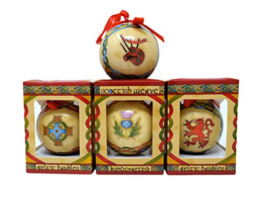 Royal Tara Weihnachtskugeln mit schottischem Emblem, 4 Stück Royal Tara Weihnachtskugeln mit schottischem Emblem, 4 Stück von Royal Tara