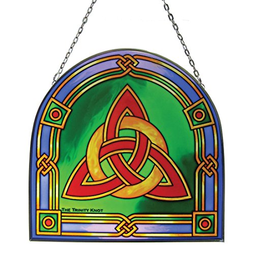 Royal Tara Irish Celtic Trinity Knoten gebeizt Glas Panel grün, rot, blau von Royal Tara