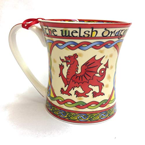 Walisischer Drache Cymru Keramikbecher Keramik Becher | Welsh Tasse aus New Bone China | 370 ml Porzellantasse von Royal Tara von Royal Tara