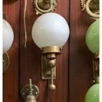 Vintage Art Deco Leuchte Alte Lampe Wandlampen Vorrichtung Messing & Milchglasschirm Schiff Licht Antik von RoyalArtDecolighting
