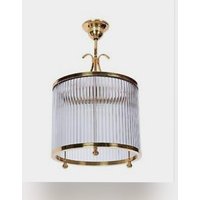 Wolkenkratzer Vintage Art Deco Licht Alte Lampe Hängeleuchte Kronleuchter Vorrichtung Messing & Glasstab Schiff Antik von RoyalArtDecolighting